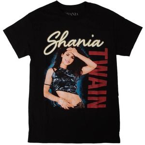 Shania Twain Men's Officially Licensed Photographic Image Graphic Tee T-Shirt